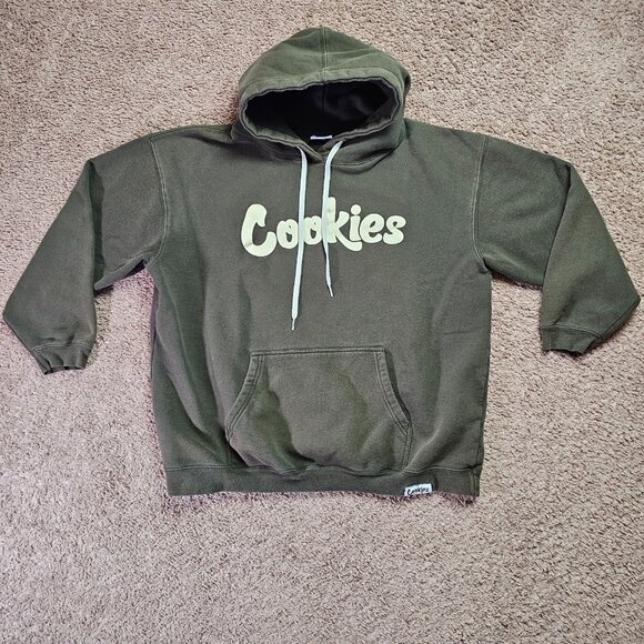 Cookies Sf Other - Cookies Original Hoodie Mens XL Green Fleece Pullover Streetwear Sweatshirt